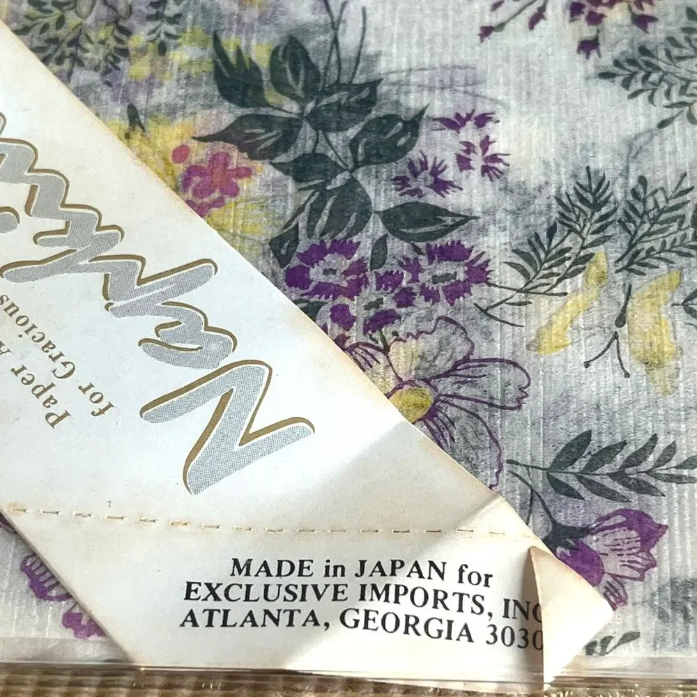 40 Vintage Silky Tea Napkins Dining Home Entertaining Complete Set Garden floral